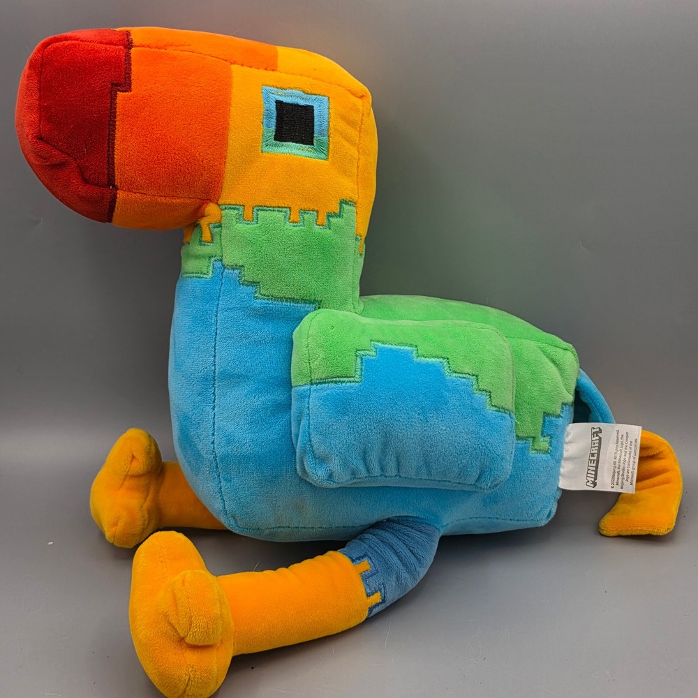 Minecraft Plush Toy Multi Big Beak Toucan Mob Stuffed Animal Pixel Art Gift